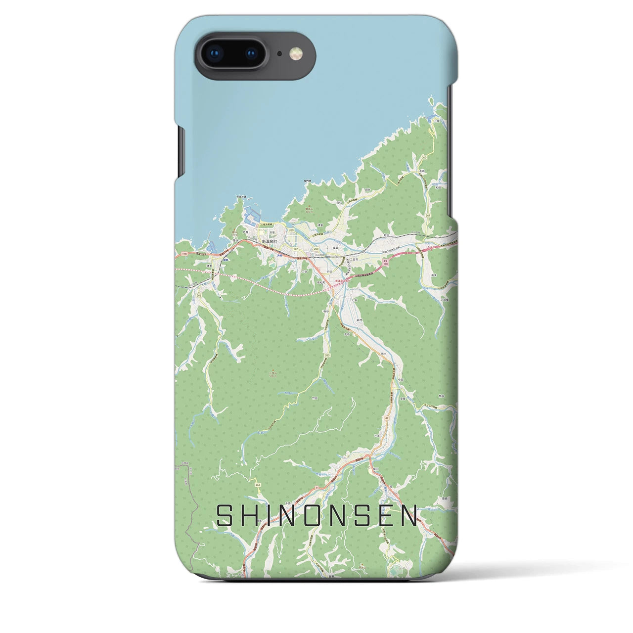 【新温泉（兵庫県）】地図柄iPhoneケース（バックカバータイプ）