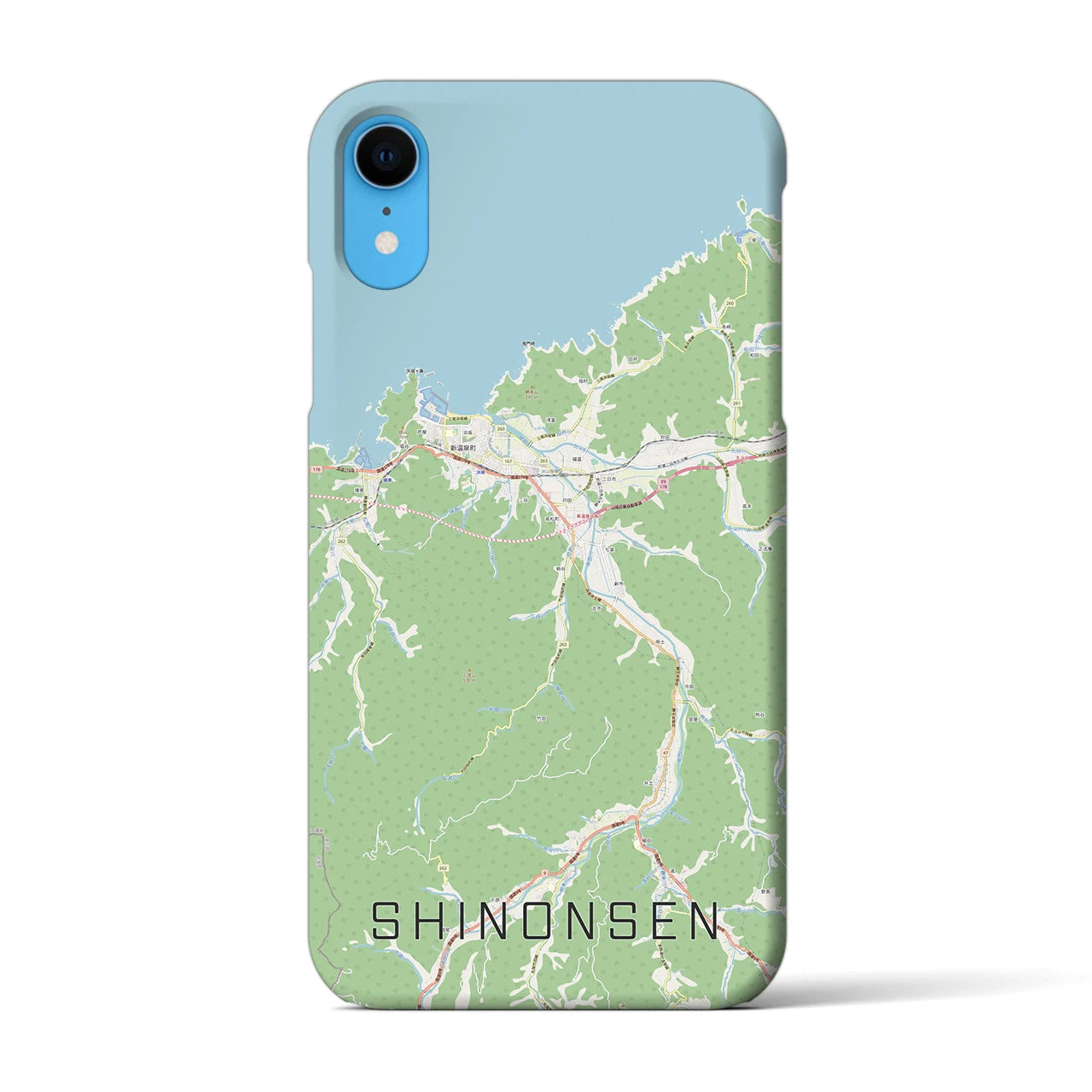 【新温泉（兵庫県）】地図柄iPhoneケース（バックカバータイプ）