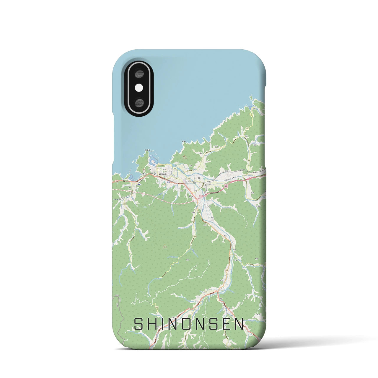 【新温泉（兵庫県）】地図柄iPhoneケース（バックカバータイプ）