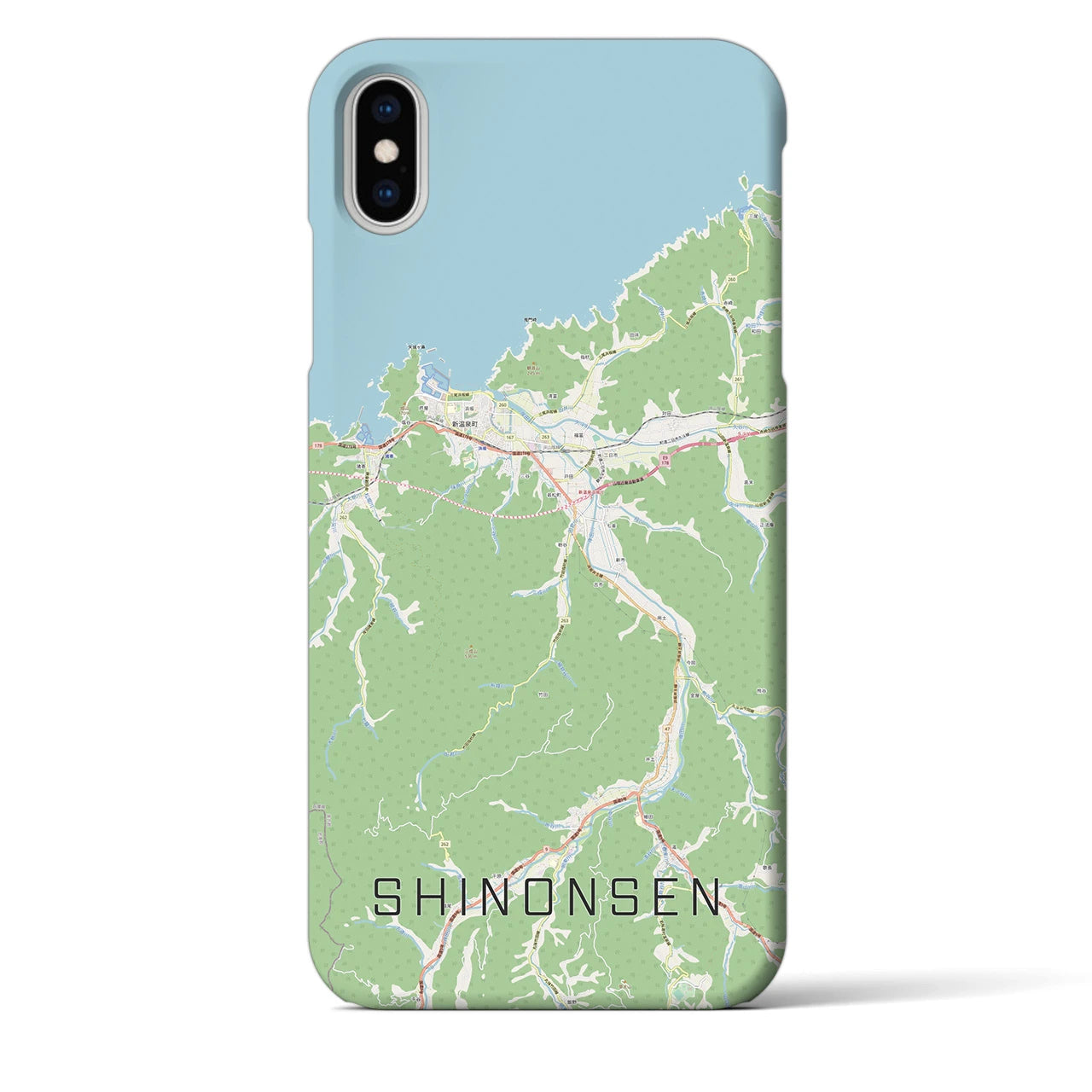 【新温泉（兵庫県）】地図柄iPhoneケース（バックカバータイプ）