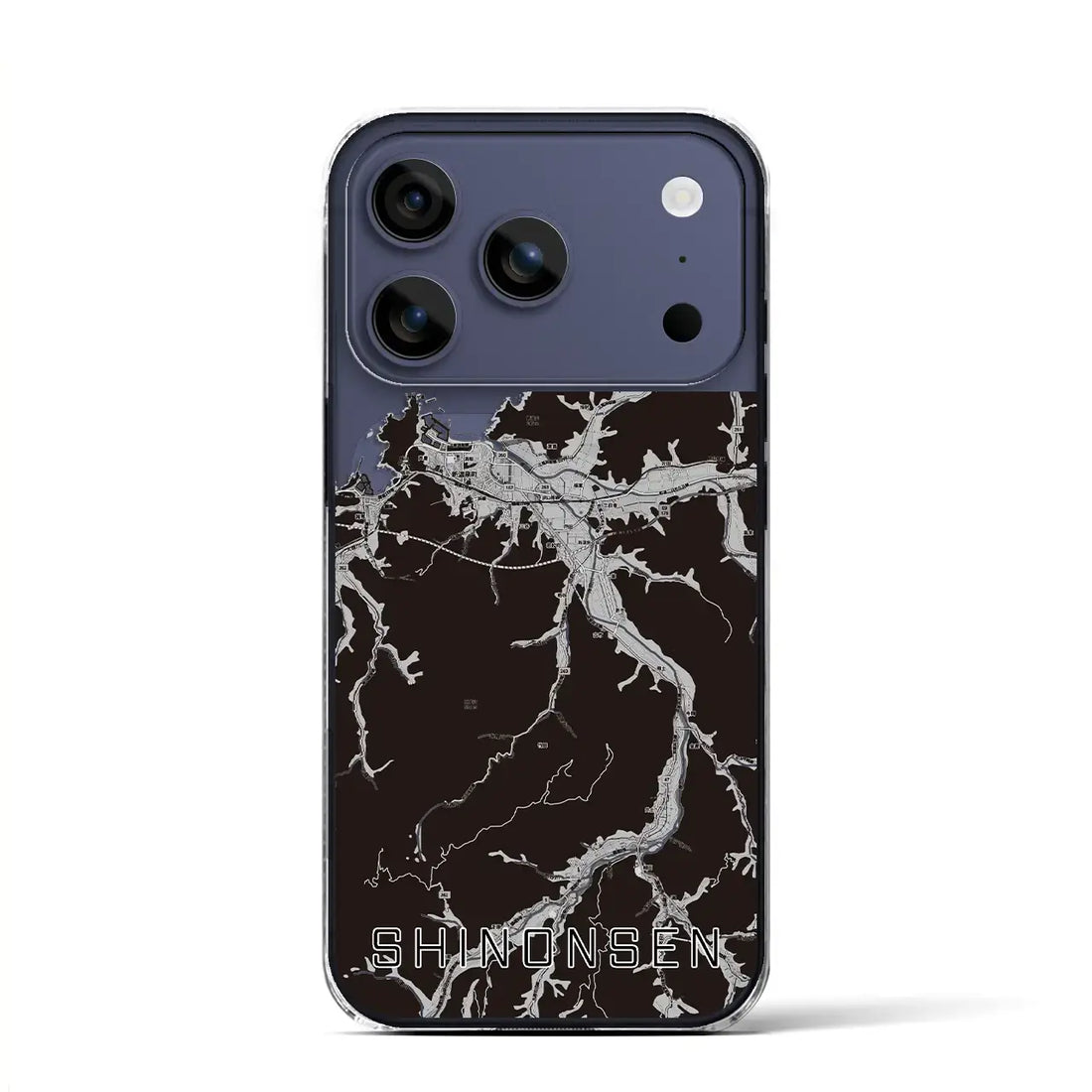 【新温泉（兵庫県）】地図柄iPhoneケース（クリアタイプ）モノトーン・iPhone 17 Pro Max 用