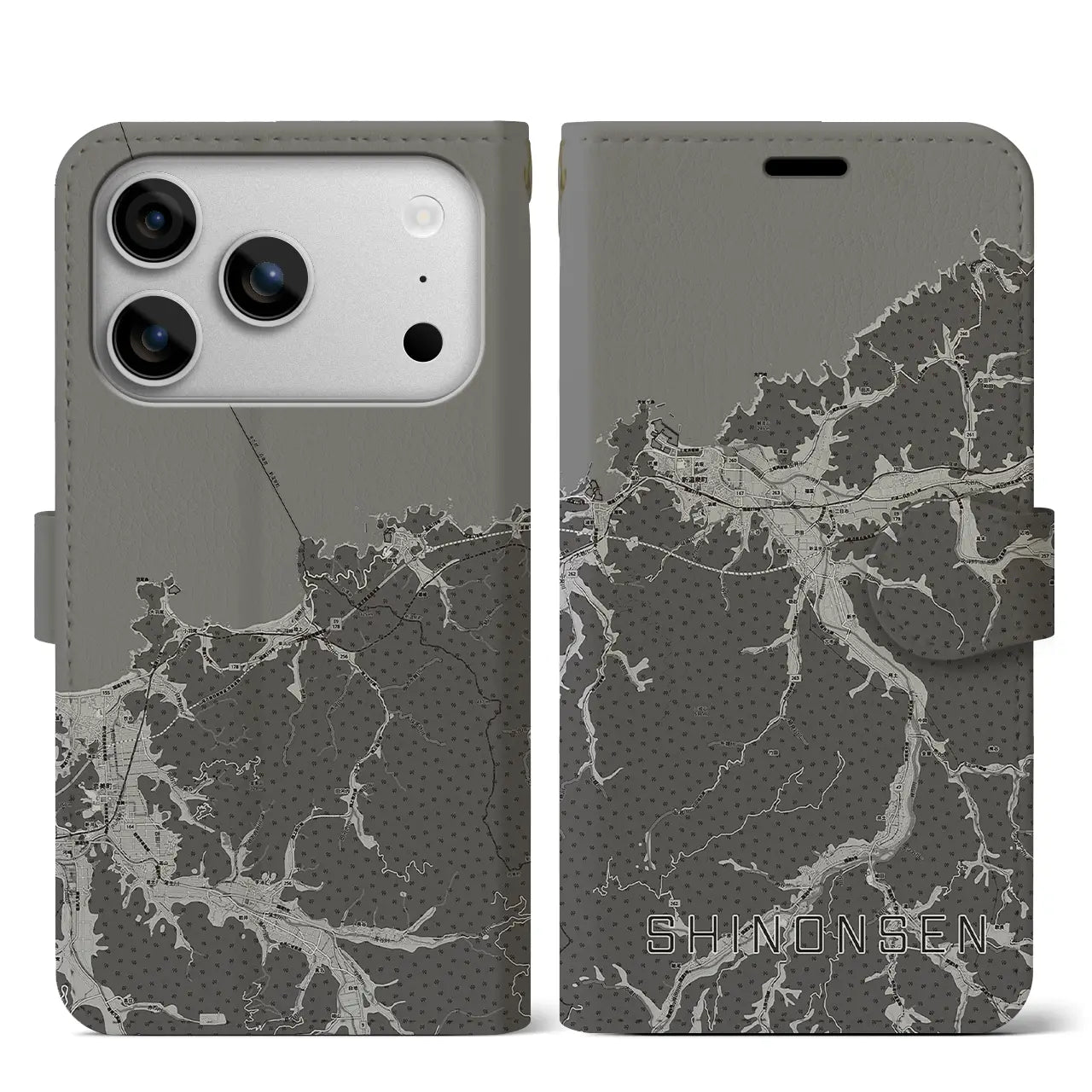 【新温泉（兵庫県）】地図柄iPhoneケース（手帳タイプ）