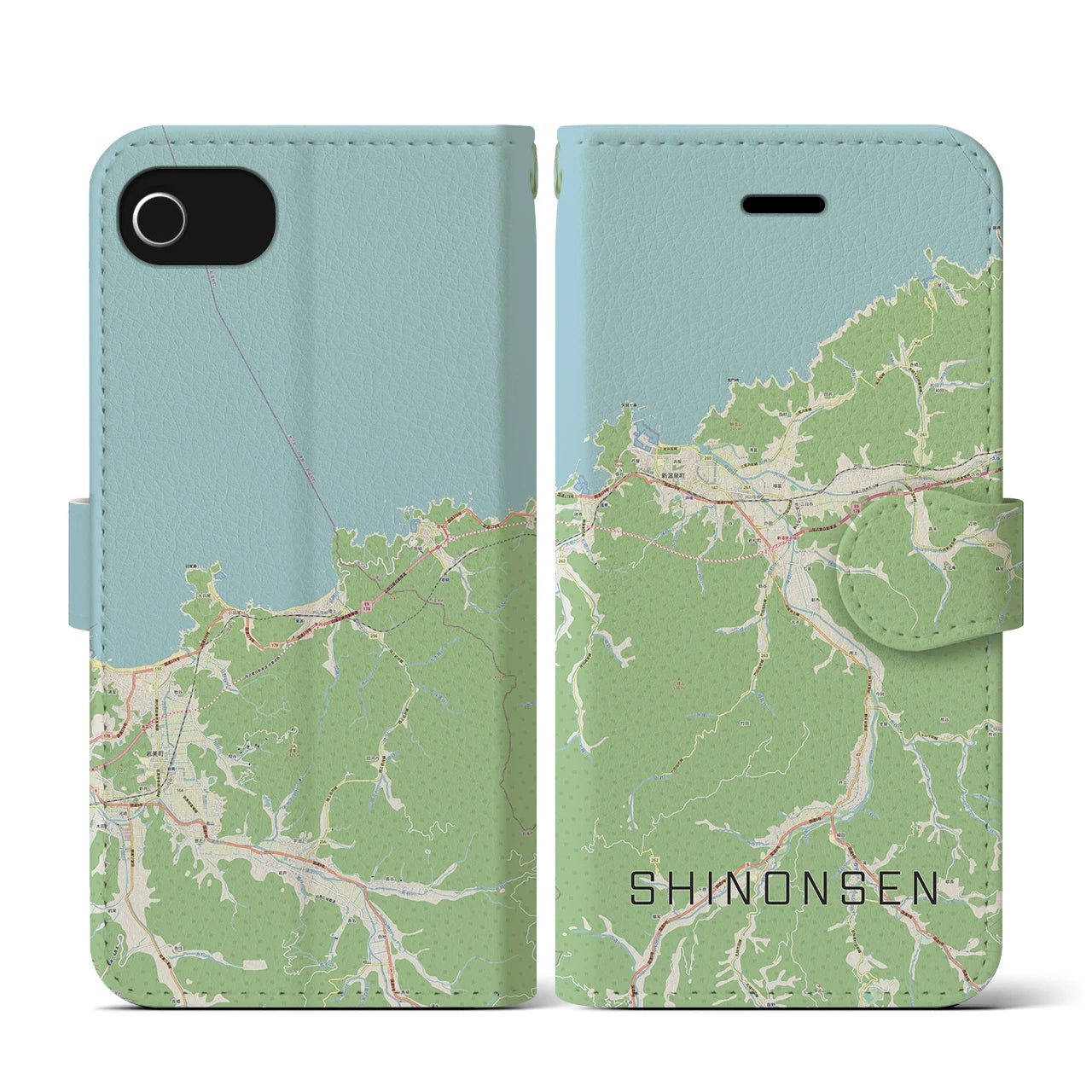 【新温泉（兵庫県）】地図柄iPhoneケース（手帳タイプ）