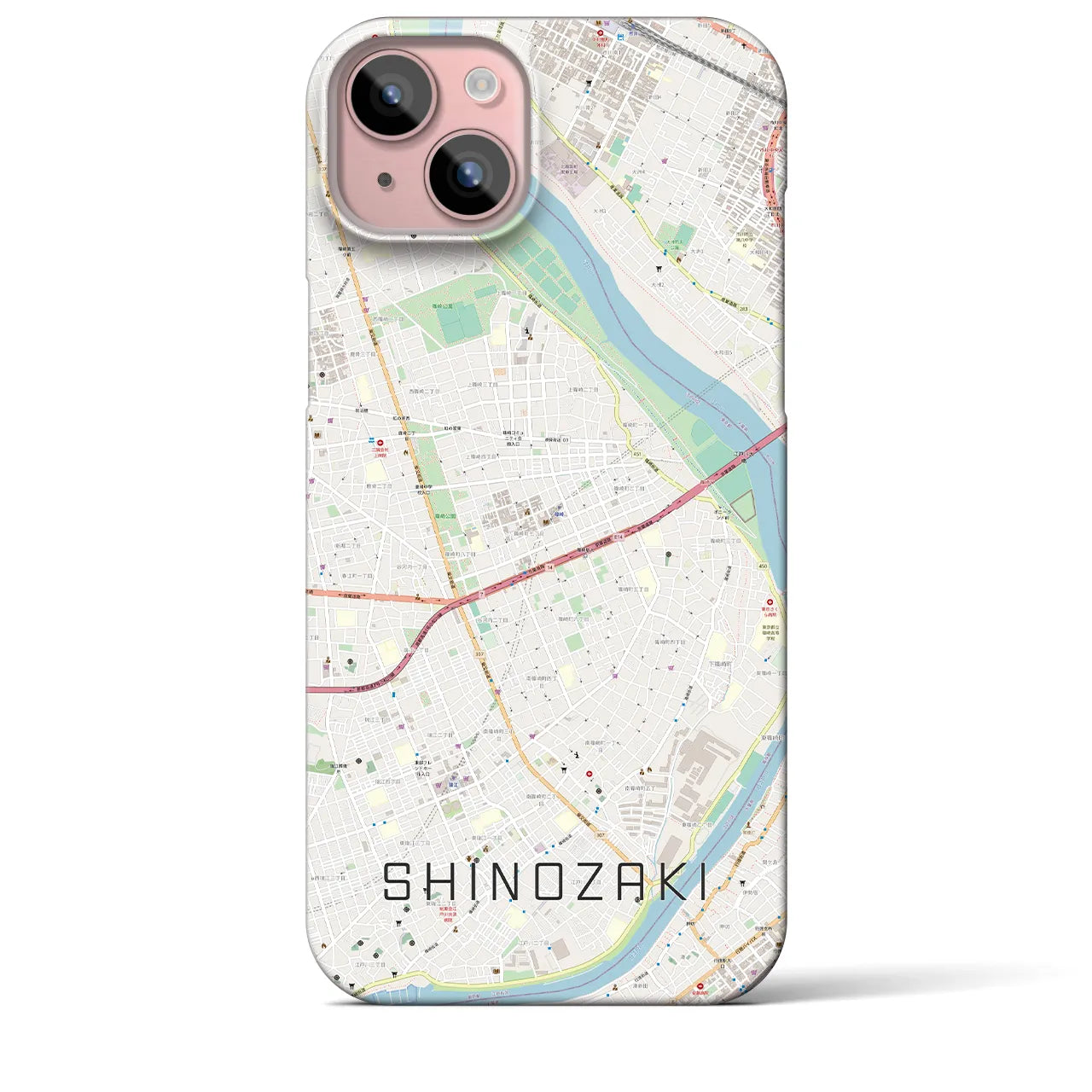 【篠崎（東京都）】地図柄iPhoneケース（バックカバータイプ）