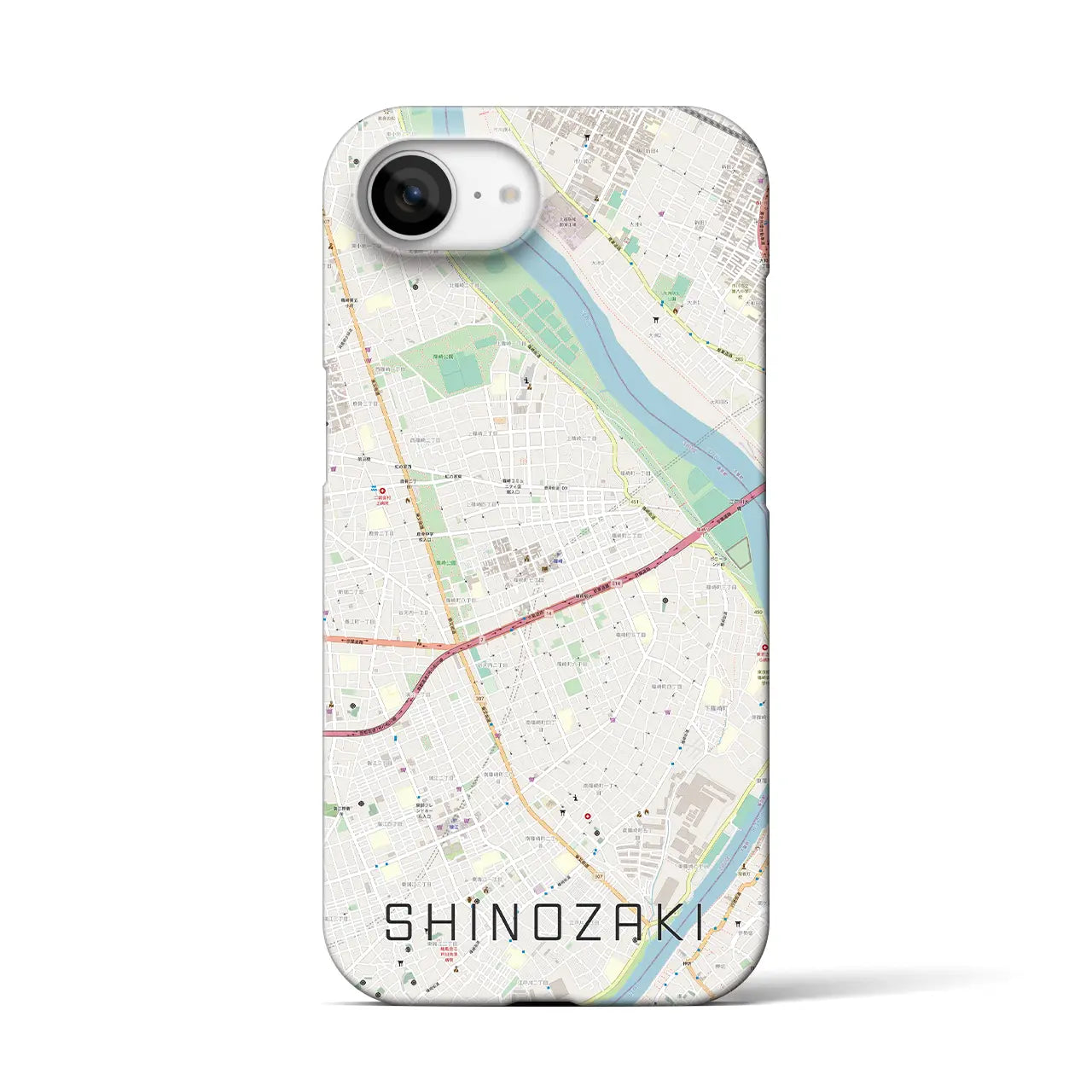 【篠崎（東京都）】地図柄iPhoneケース（バックカバータイプ）