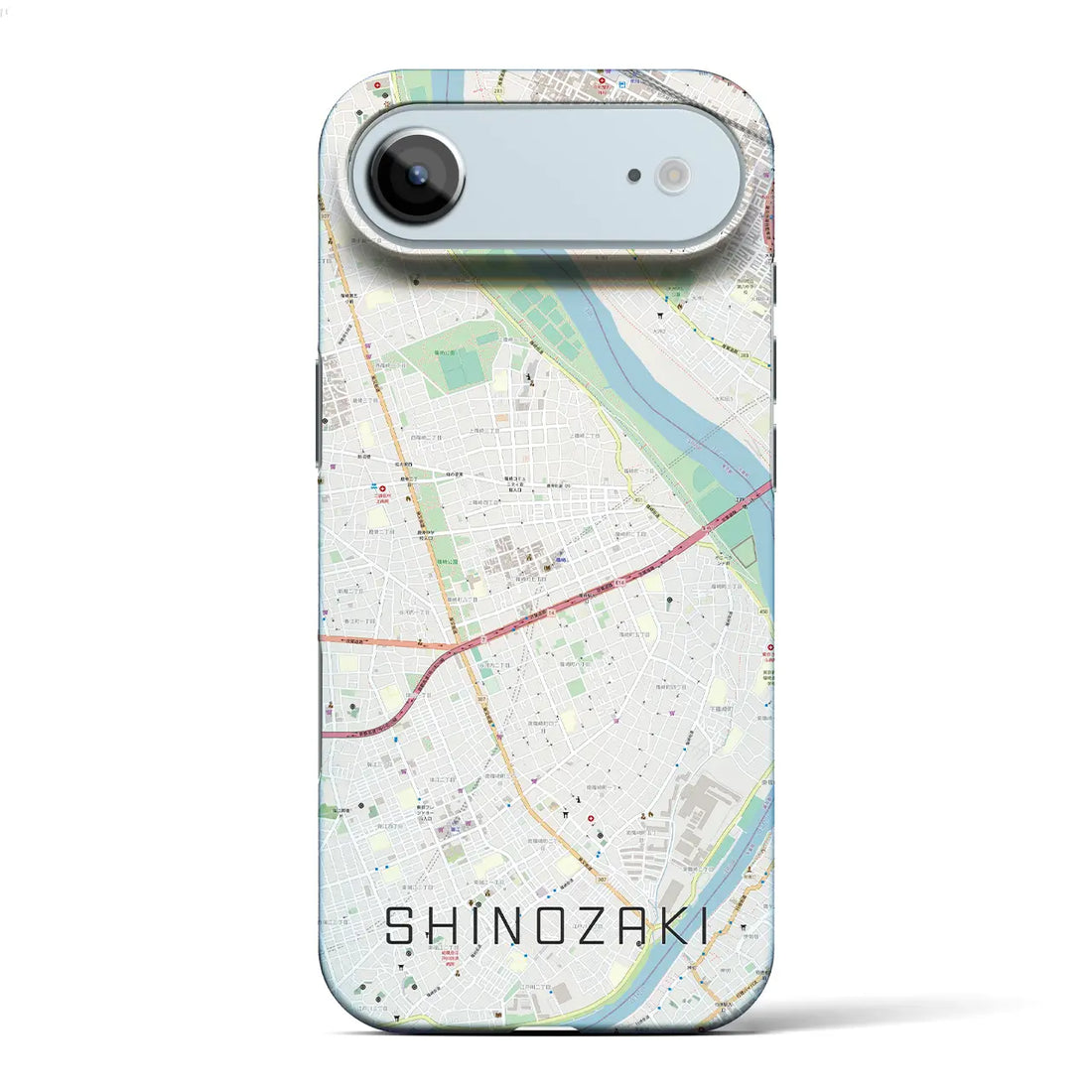 【篠崎（東京都）】地図柄iPhoneケース（バックカバータイプ）ナチュラル・iPhone 17 Pro Max 用