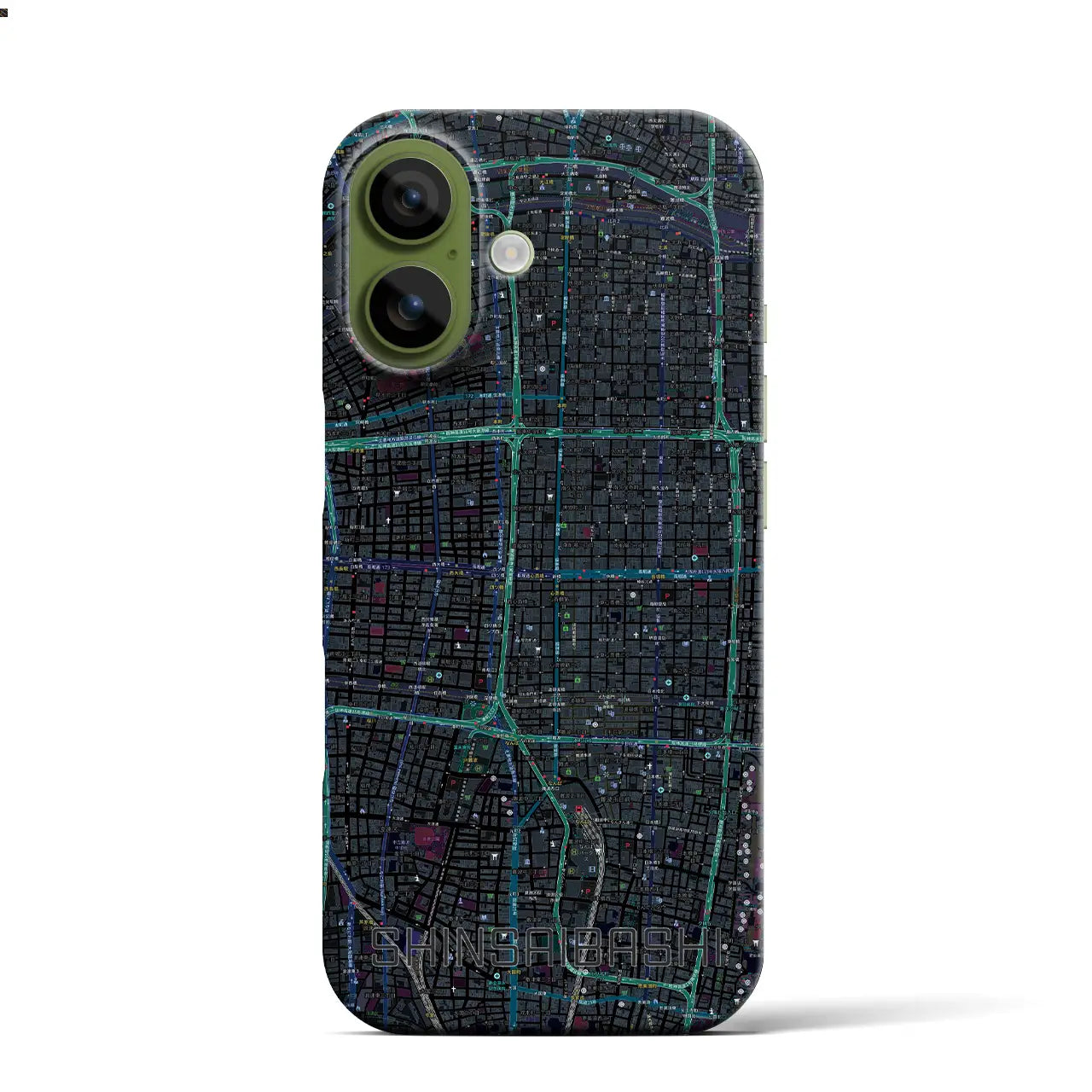 【心斎橋（大阪府）】地図柄iPhoneケース（バックカバータイプ）