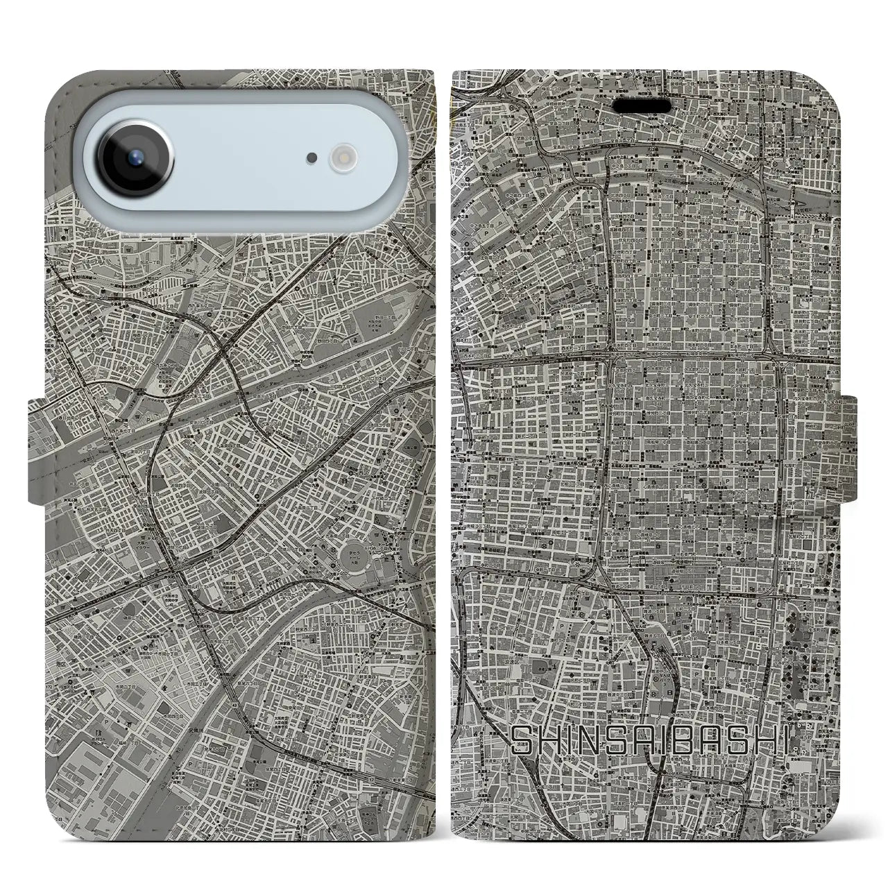 【心斎橋（大阪府）】地図柄iPhoneケース（手帳タイプ）