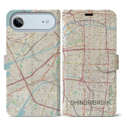 【心斎橋（大阪府）】地図柄iPhoneケース（手帳タイプ）