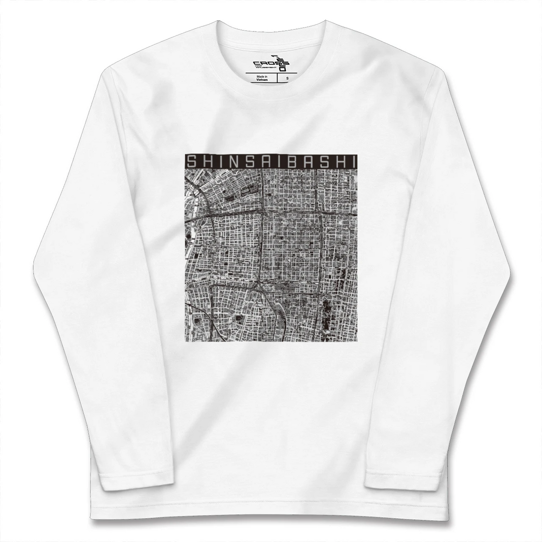 【心斎橋(大阪府)】地図柄ロングスリーブTシャツ