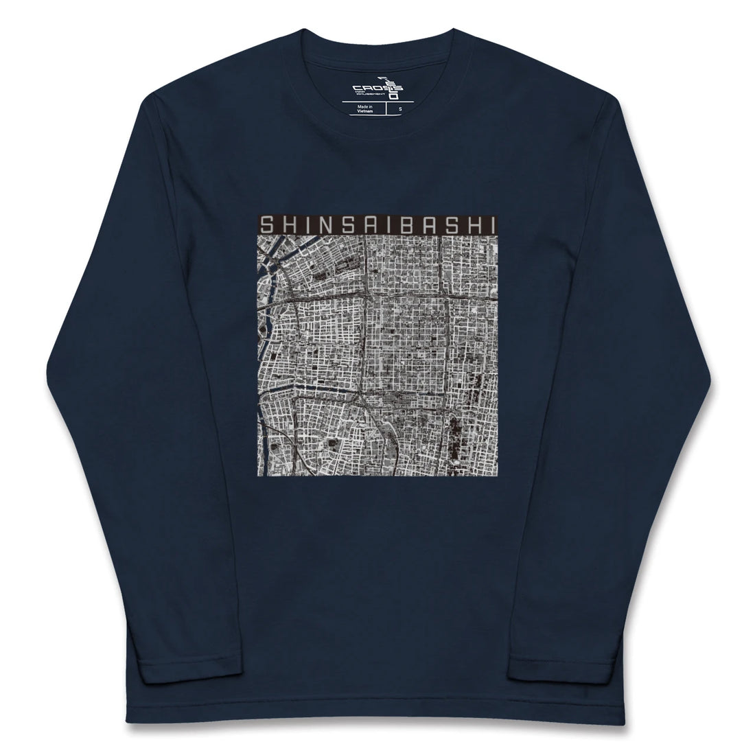 【心斎橋（大阪府）】地図柄ロングスリーブTシャツ
