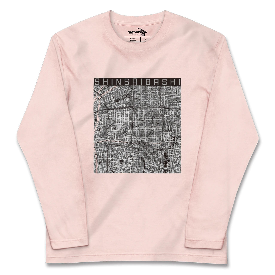 【心斎橋（大阪府）】地図柄ロングスリーブTシャツ