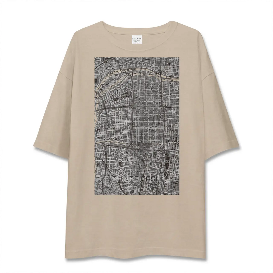 【心斎橋（大阪府）】地図柄ビッグシルエットTシャツ