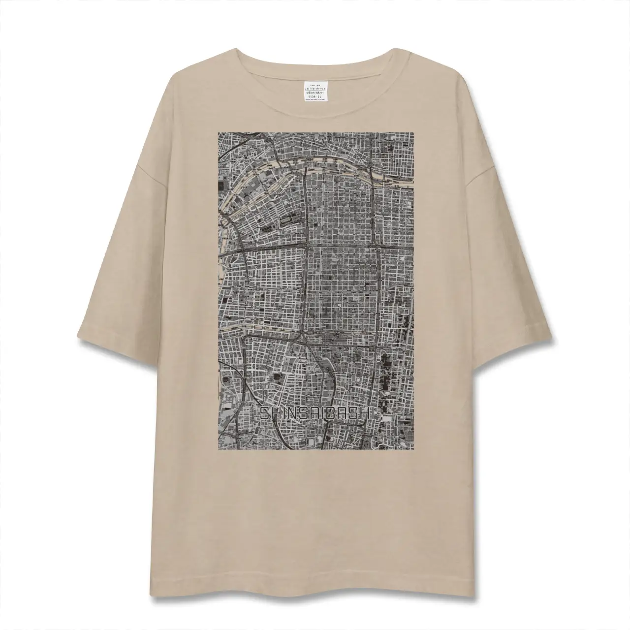 【心斎橋（大阪府）】地図柄ビッグシルエットTシャツ