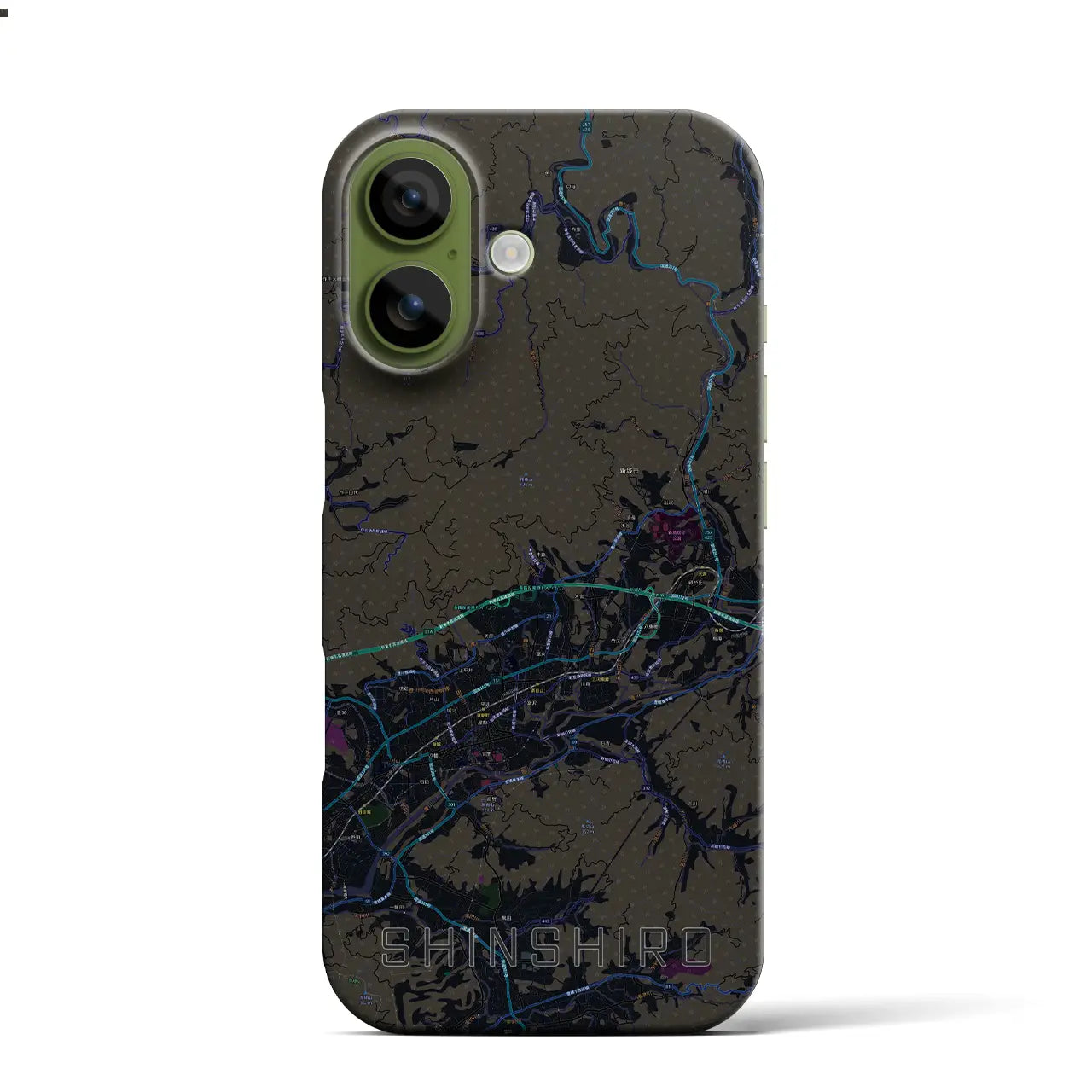 【新城（愛知県）】地図柄iPhoneケース（バックカバータイプ）