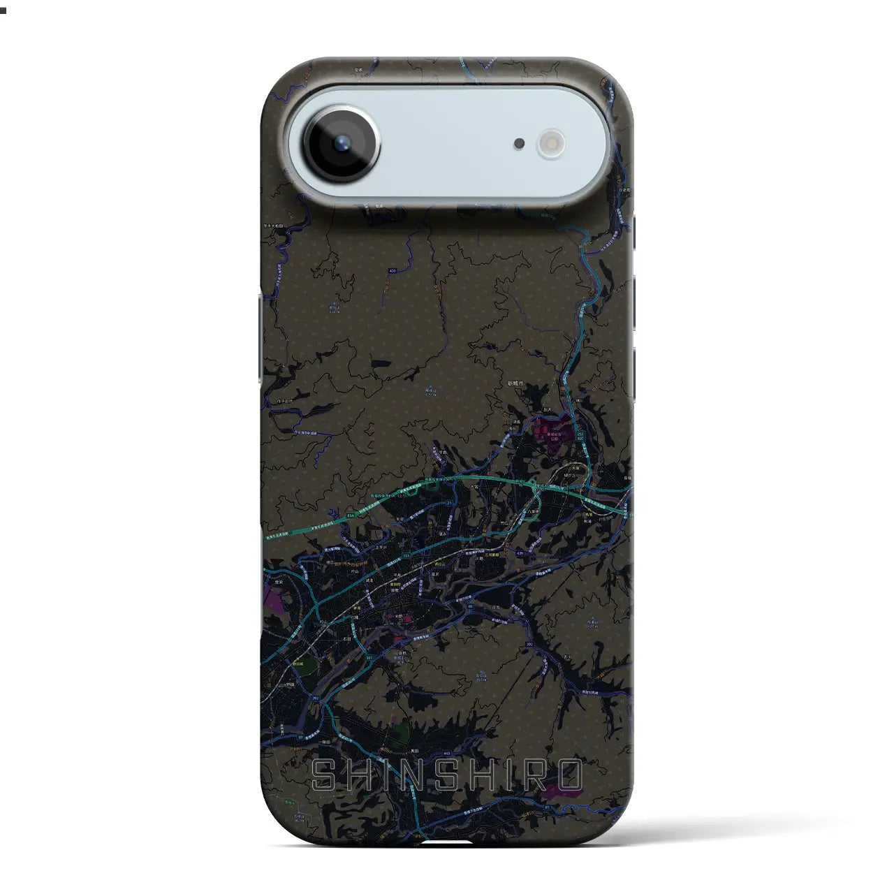 【新城（愛知県）】地図柄iPhoneケース（バックカバータイプ）