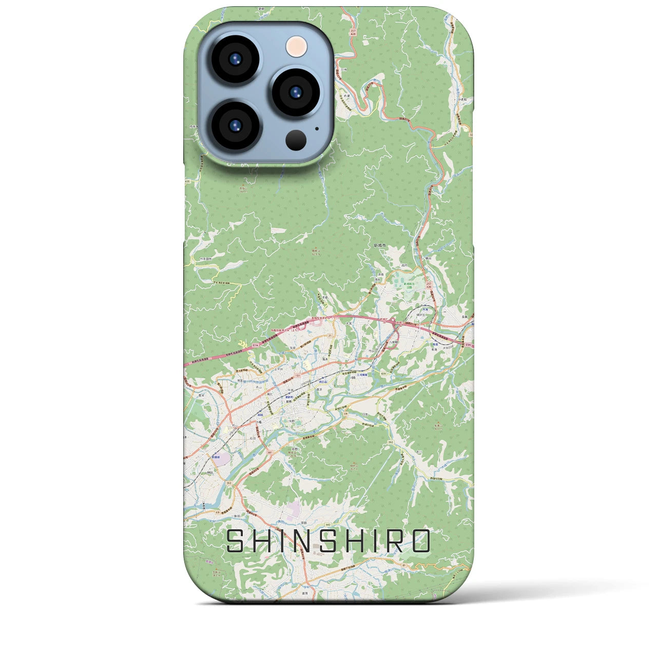 【新城（愛知県）】地図柄iPhoneケース（バックカバータイプ）