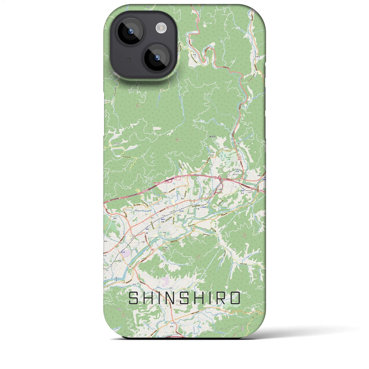 【新城（愛知県）】地図柄iPhoneケース（バックカバータイプ）