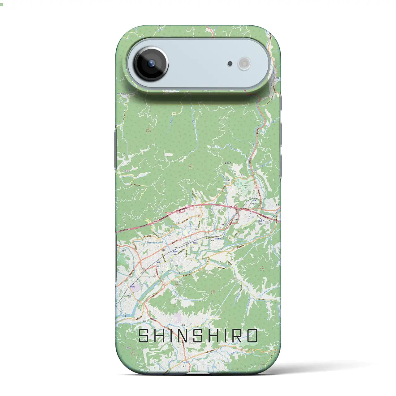 【新城（愛知県）】地図柄iPhoneケース（バックカバータイプ）