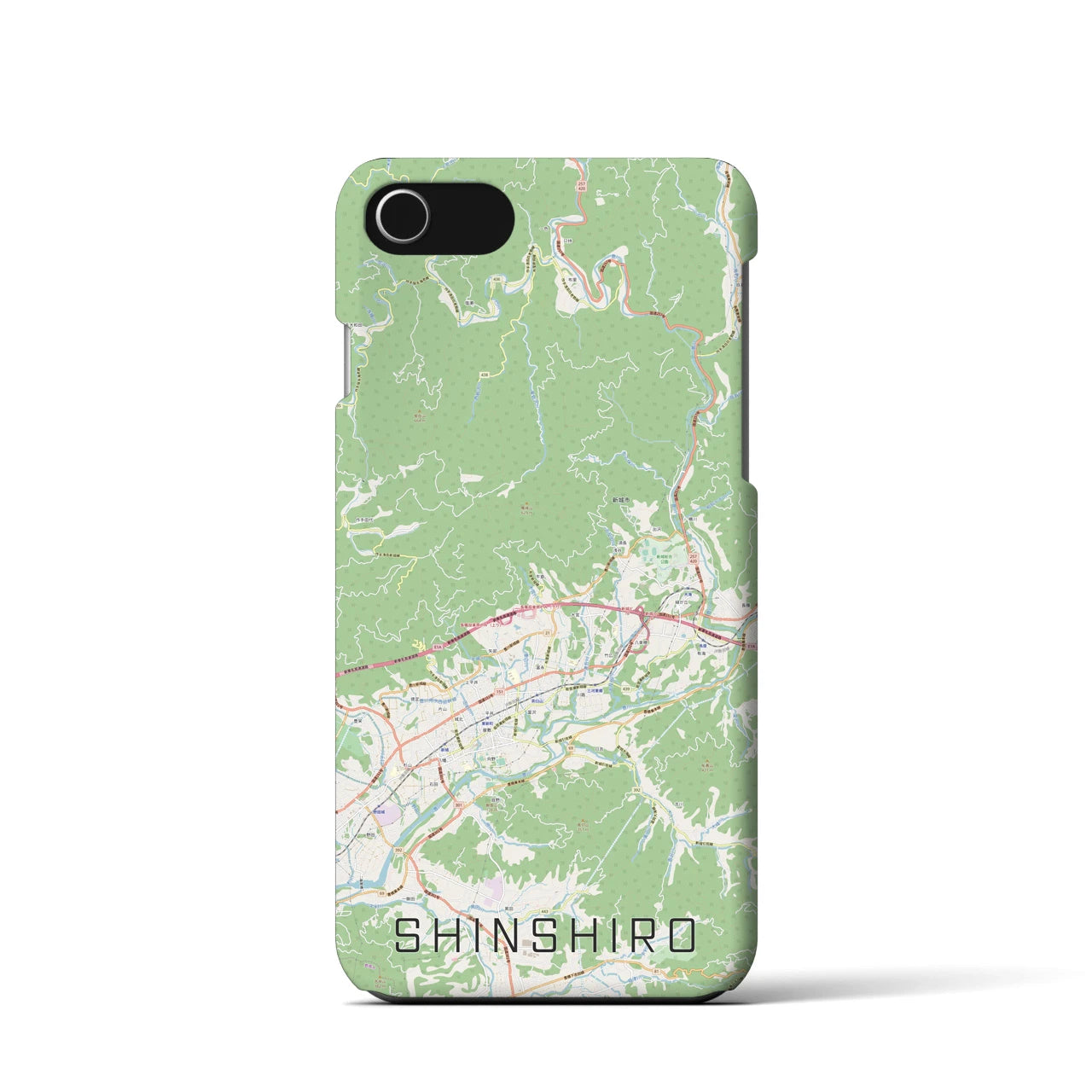 【新城（愛知県）】地図柄iPhoneケース（バックカバータイプ）