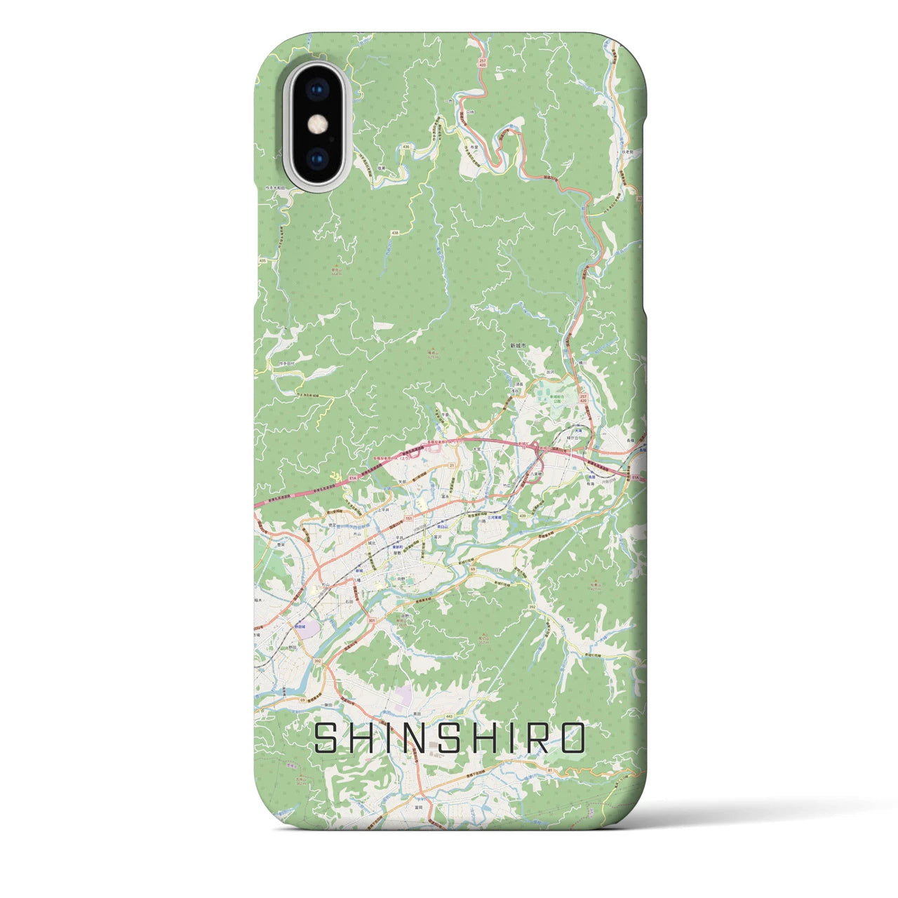 【新城（愛知県）】地図柄iPhoneケース（バックカバータイプ）