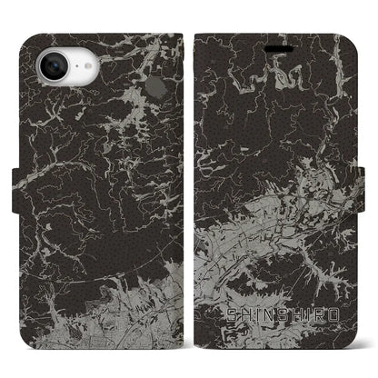 【新城（愛知県）】地図柄iPhoneケース（手帳タイプ）