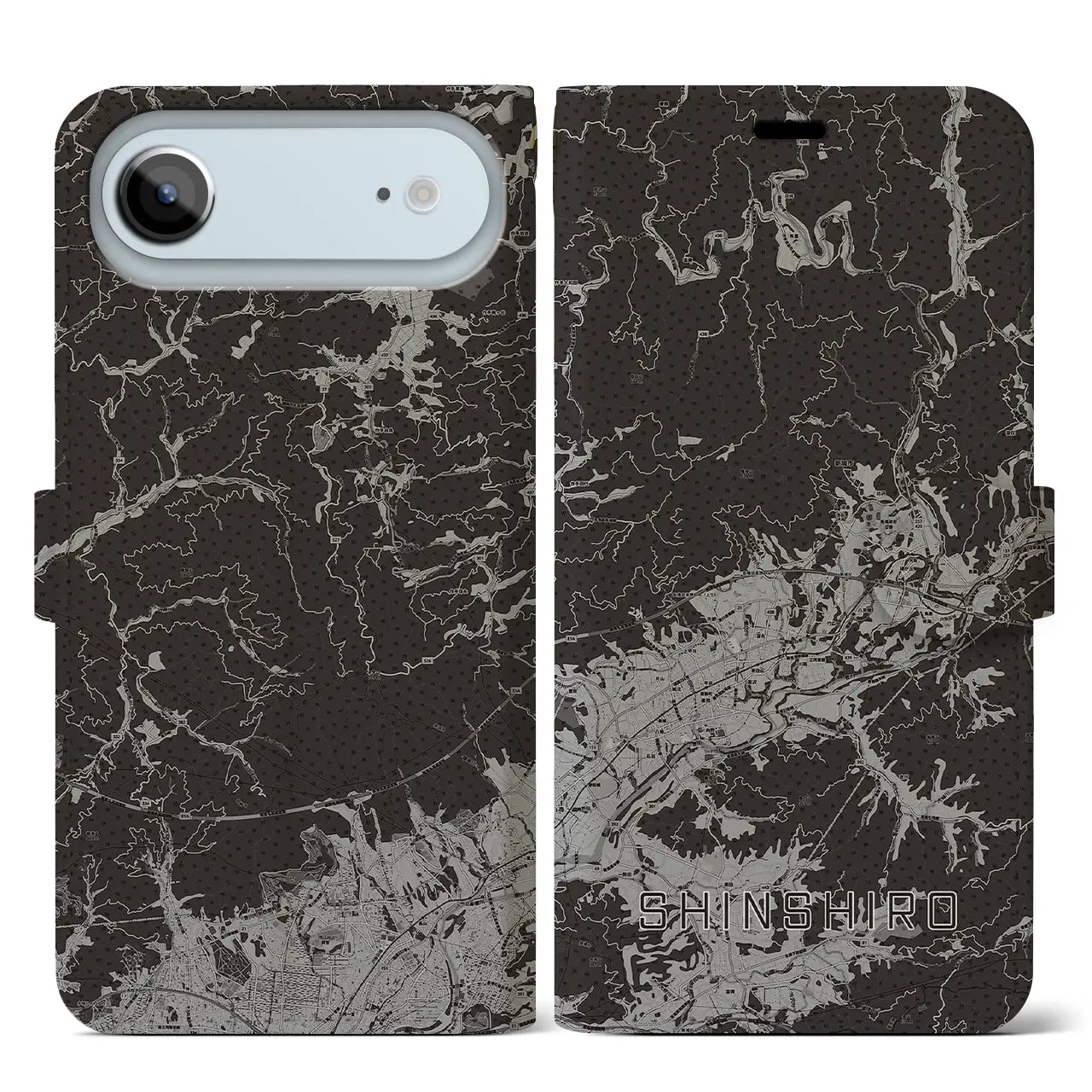 【新城（愛知県）】地図柄iPhoneケース（手帳タイプ）