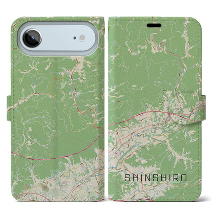 【新城（愛知県）】地図柄iPhoneケース（手帳タイプ）