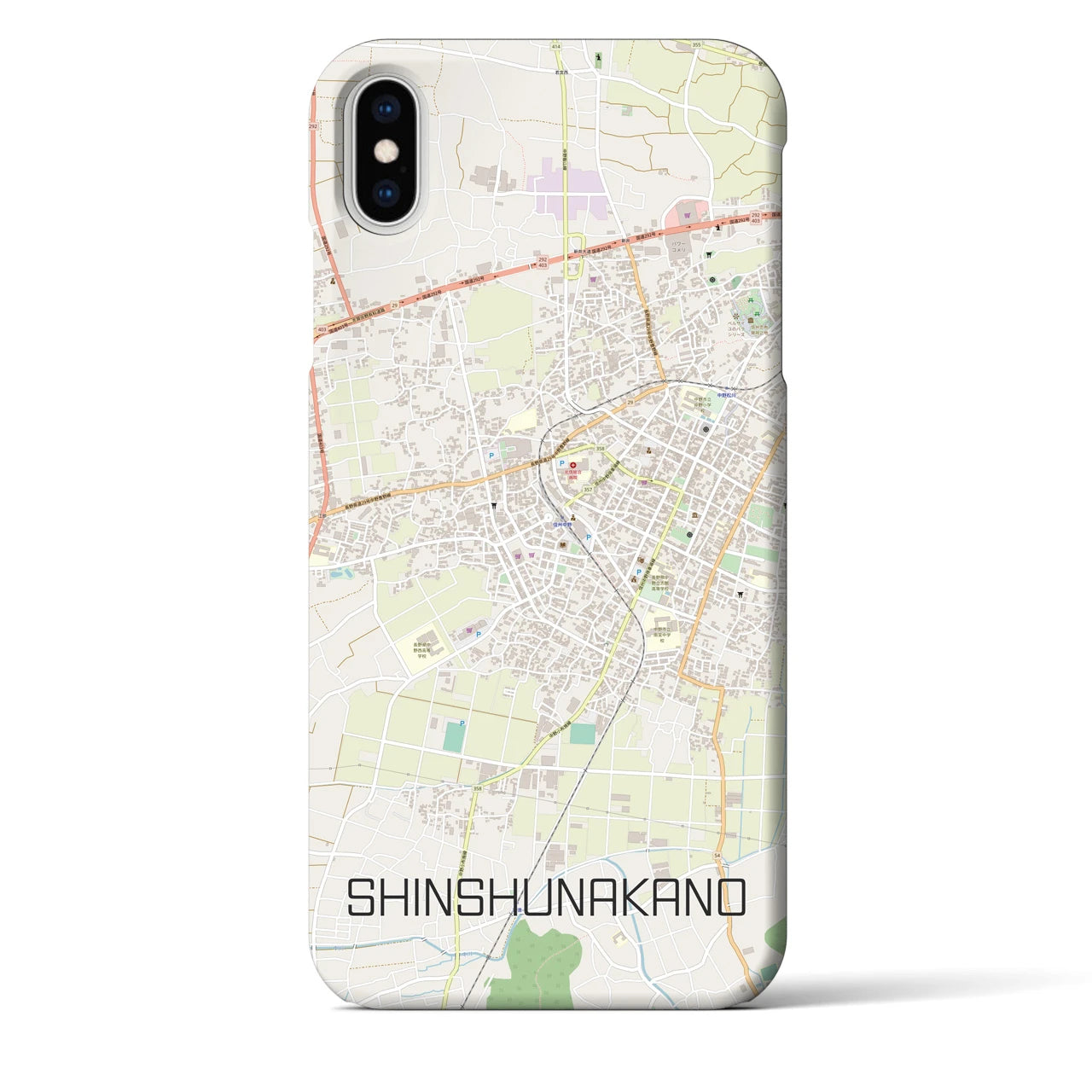 【信州中野（長野県）】地図柄iPhoneケース（バックカバータイプ）