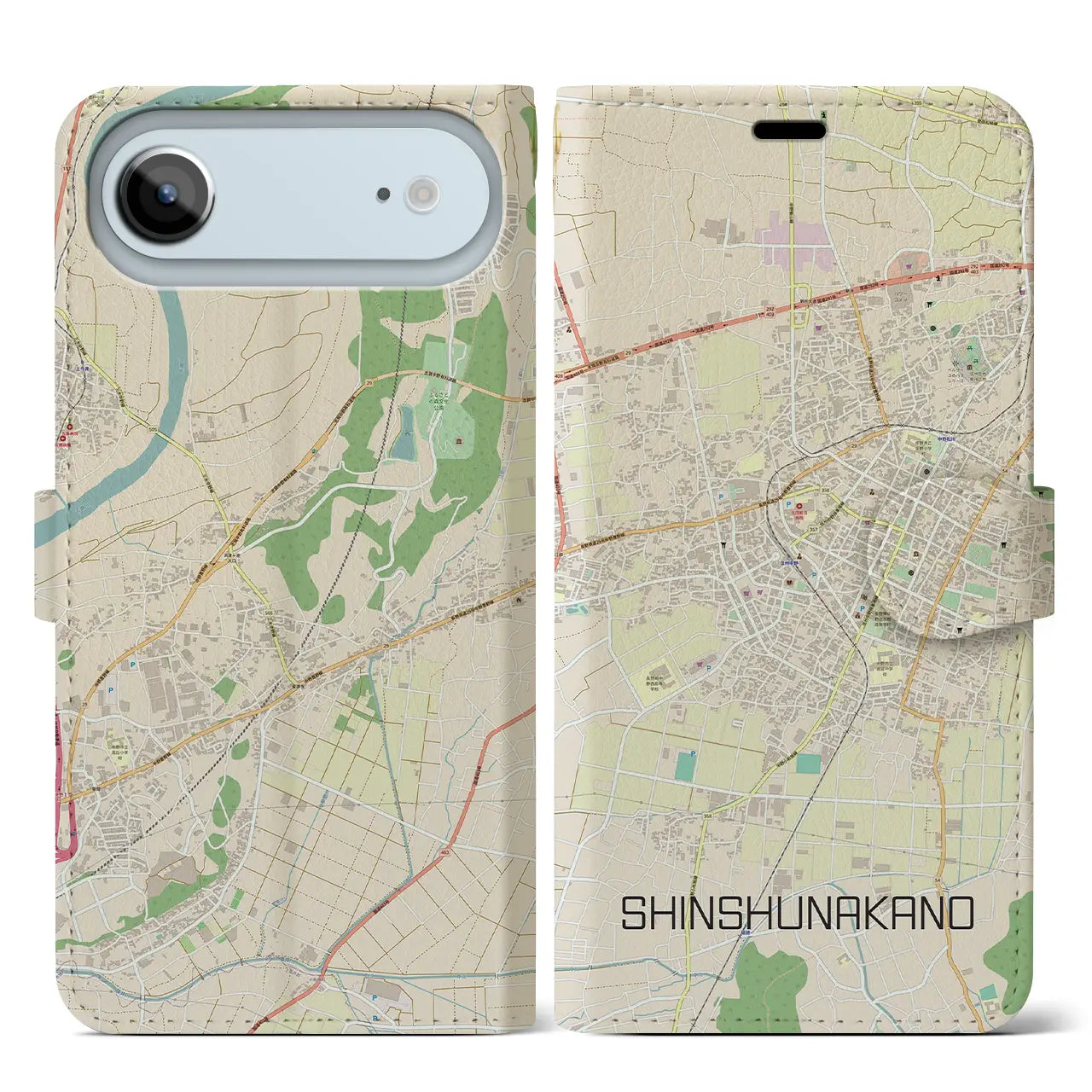 【信州中野（長野県）】地図柄iPhoneケース（手帳タイプ）