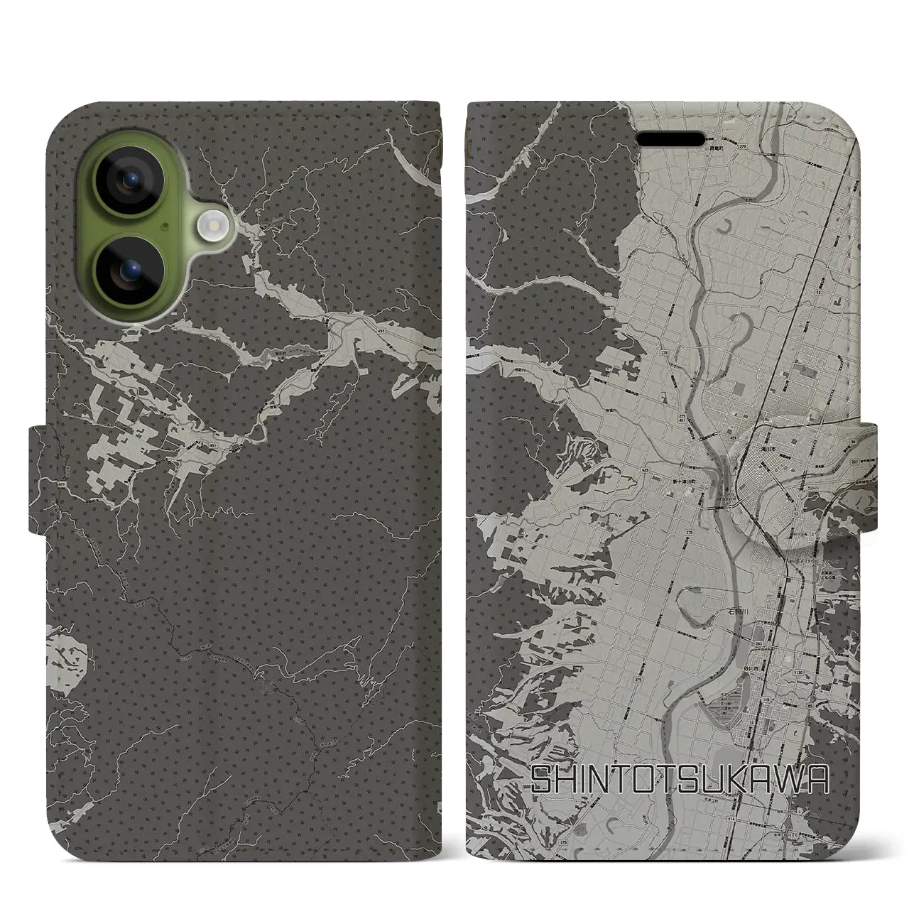 【新十津川(北海道)】地図柄iPhoneケース(手帳タイプ)