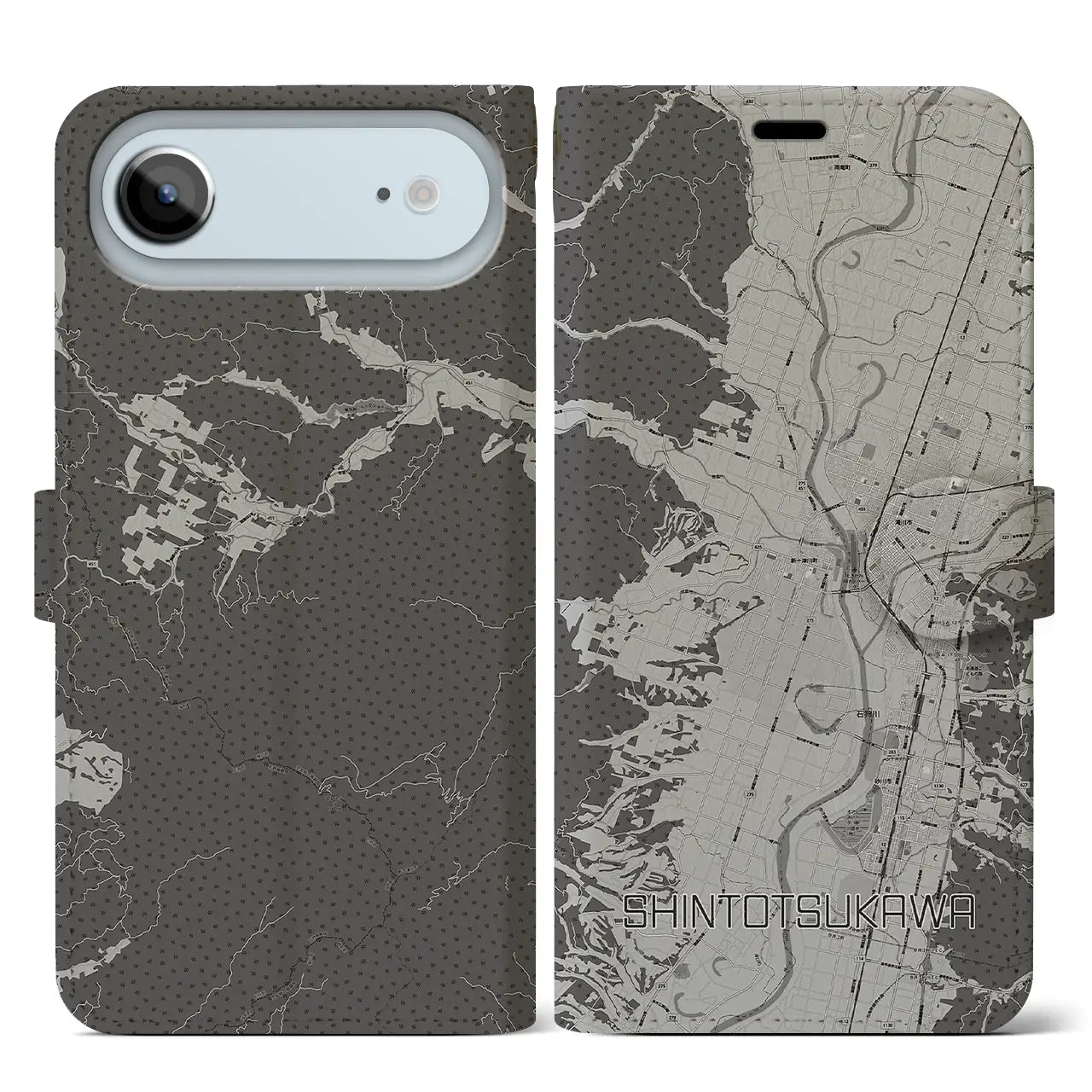 【新十津川(北海道)】地図柄iPhoneケース(手帳タイプ)