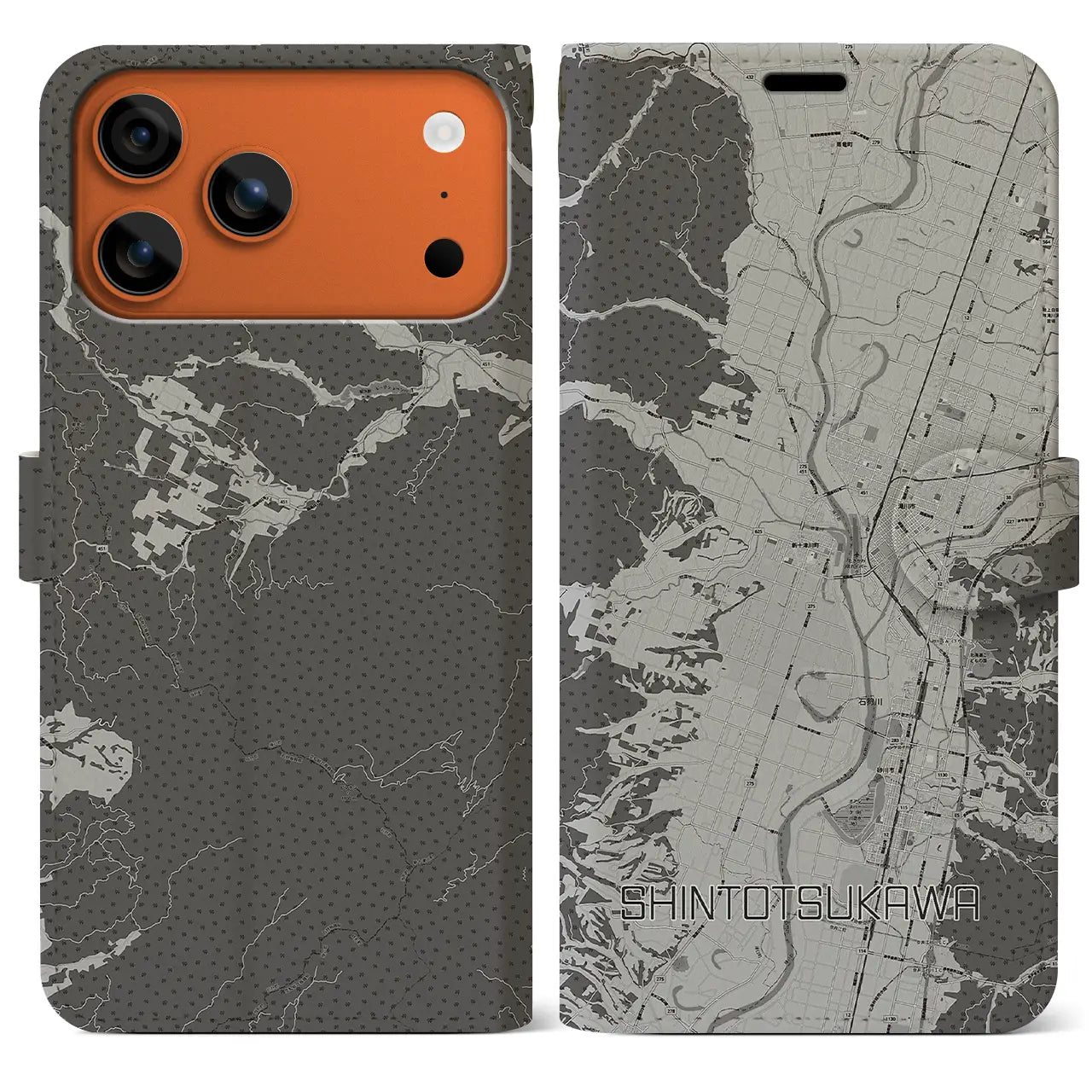 【新十津川(北海道)】地図柄iPhoneケース(手帳タイプ)