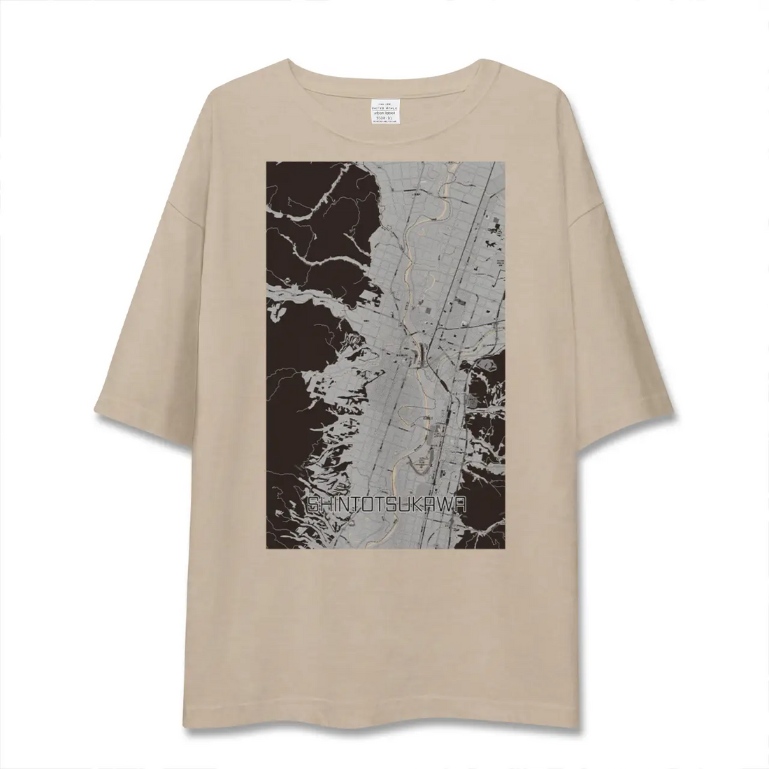 【新十津川(北海道)】地図柄ビッグシルエットTシャツ