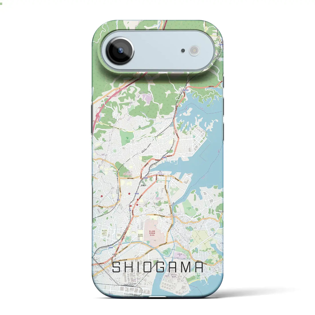 【塩竈（宮城県）】地図柄iPhoneケース（バックカバータイプ）ブラック・iPhone 17 Pro Max 用
