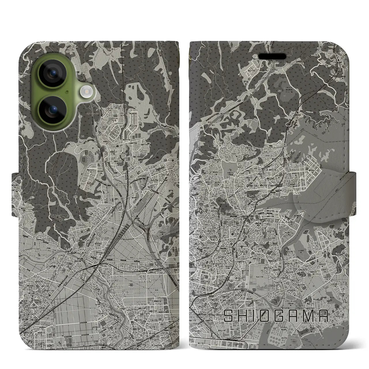 【塩竈（宮城県）】地図柄iPhoneケース（手帳タイプ）