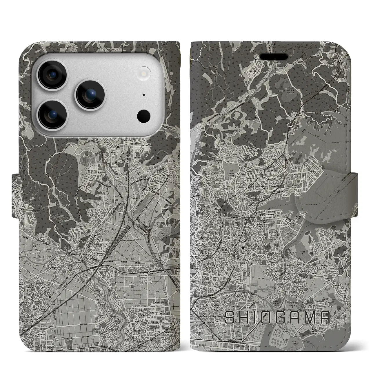 【塩竈（宮城県）】地図柄iPhoneケース（手帳タイプ）