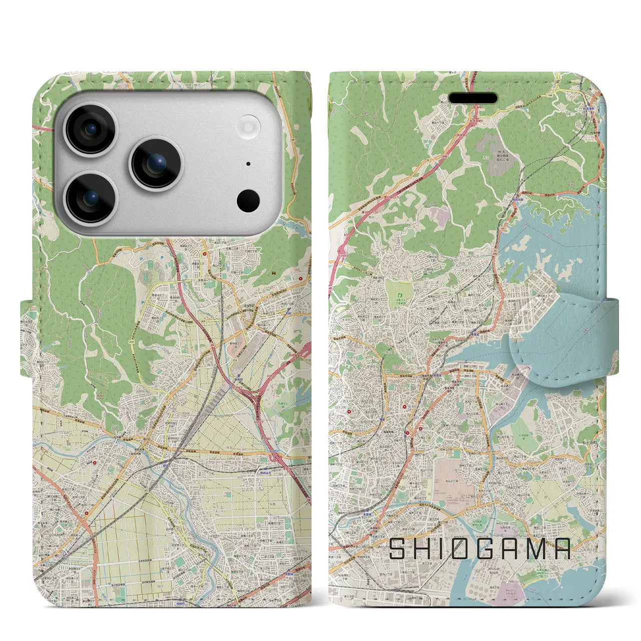 【塩竈（宮城県）】地図柄iPhoneケース（手帳タイプ）