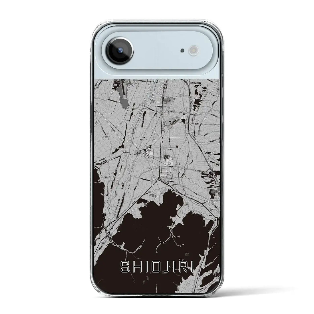 【塩尻(長野県)】地図柄iPhoneケース(クリアタイプ)モノトーン・iPhone 17 Pro Max 用