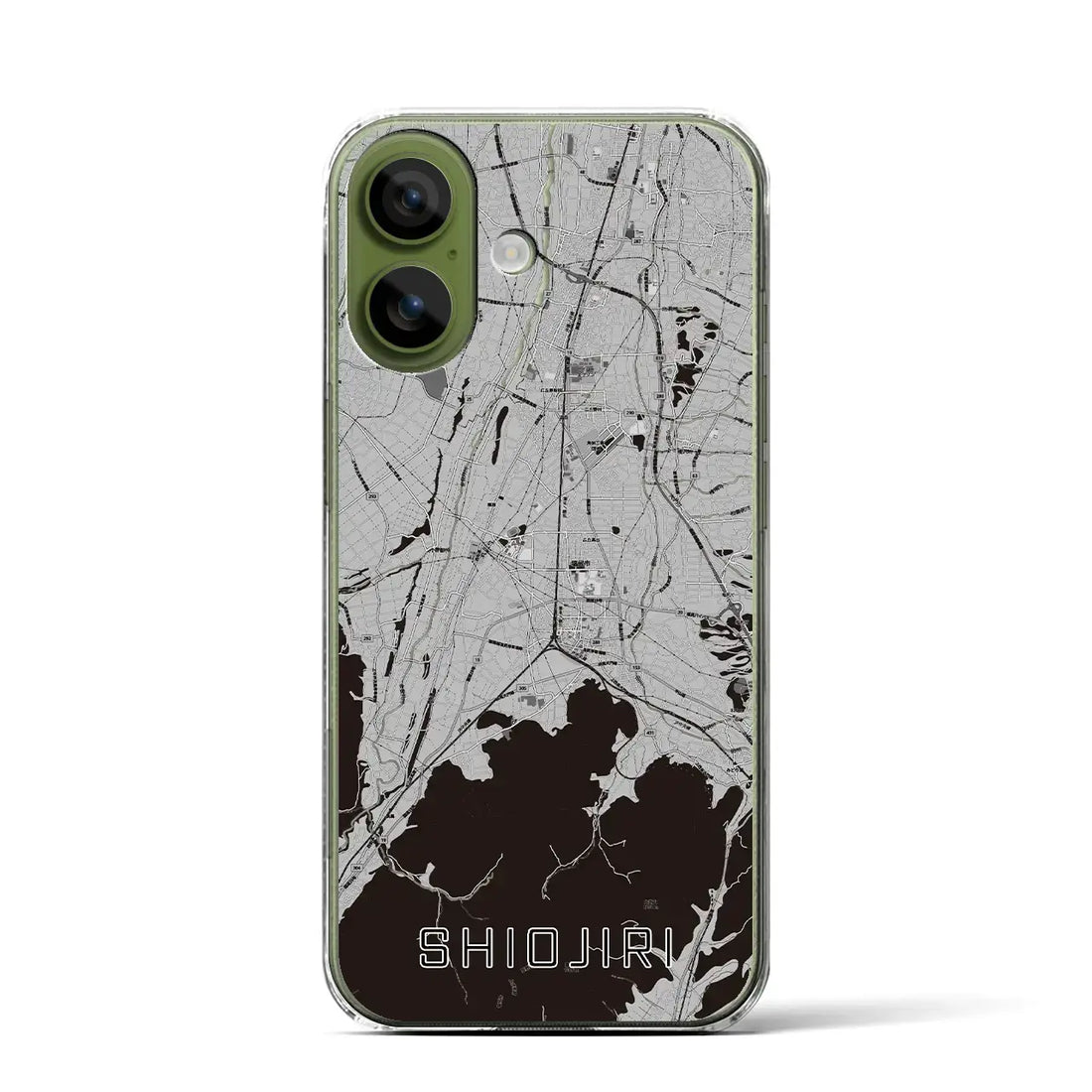 【塩尻（長野県）】地図柄iPhoneケース（クリアタイプ）モノトーン・iPhone 17 Pro Max 用