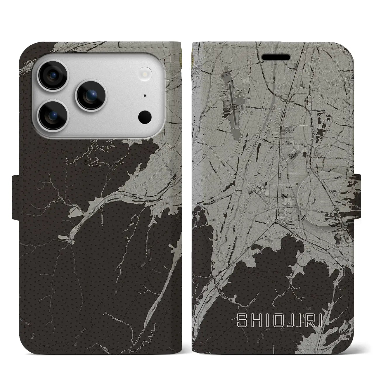 【塩尻（長野県）】地図柄iPhoneケース（手帳タイプ）