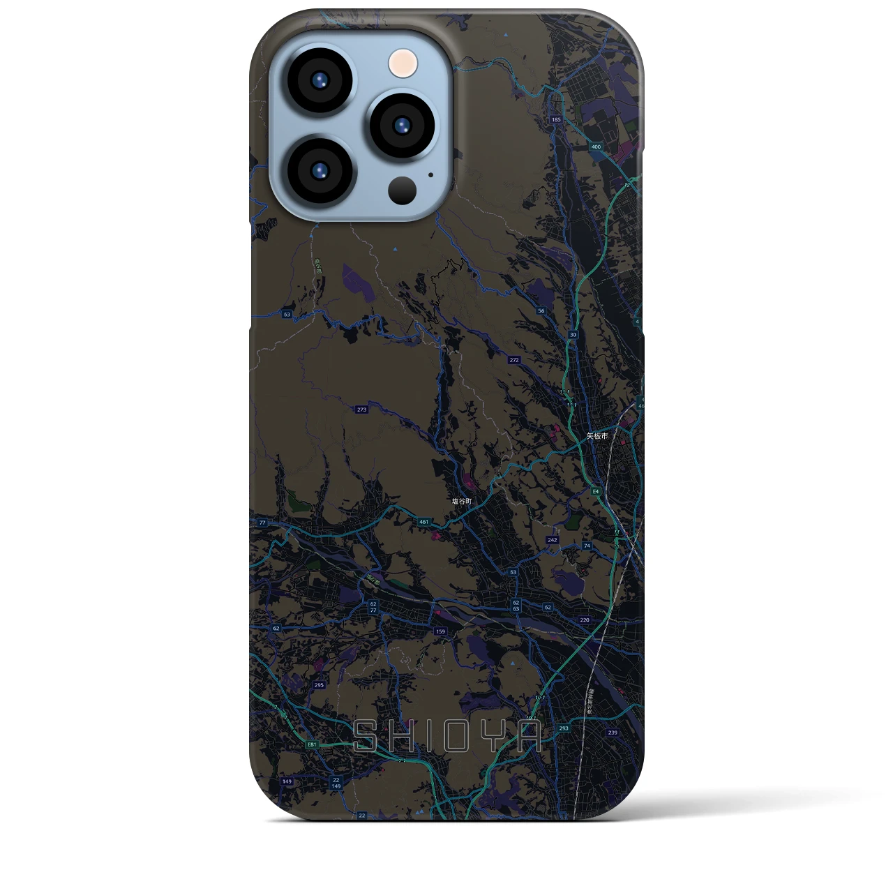 【塩谷（栃木県）】地図柄iPhoneケース（バックカバータイプ）
