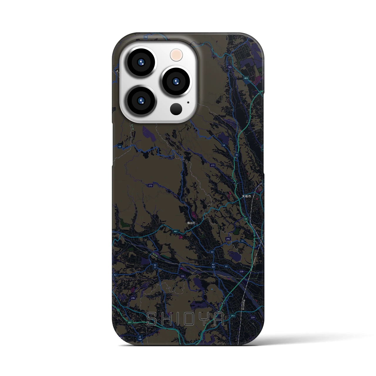 【塩谷（栃木県）】地図柄iPhoneケース（バックカバータイプ）