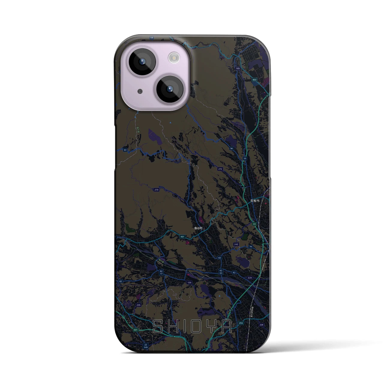 【塩谷（栃木県）】地図柄iPhoneケース（バックカバータイプ）