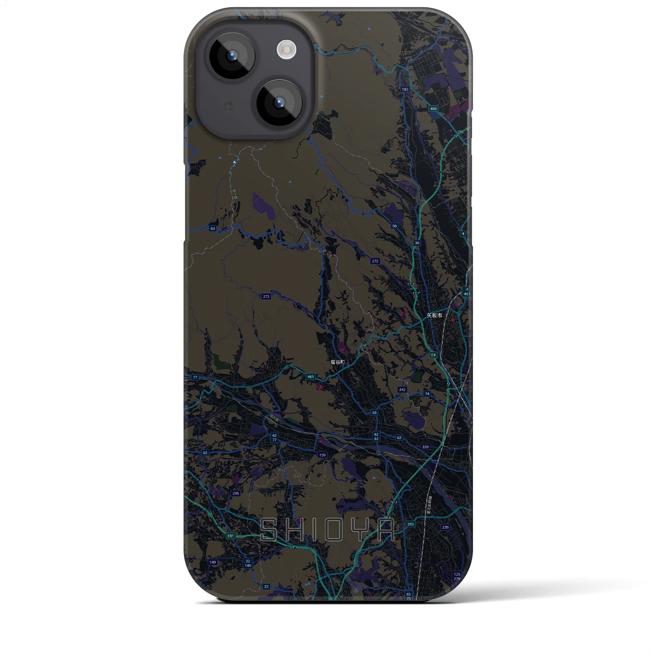 【塩谷（栃木県）】地図柄iPhoneケース（バックカバータイプ）