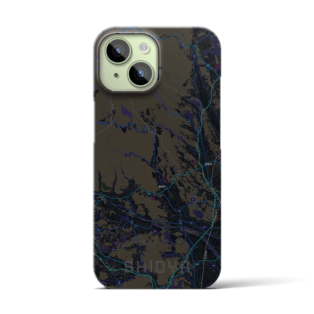 【塩谷（栃木県）】地図柄iPhoneケース（バックカバータイプ）