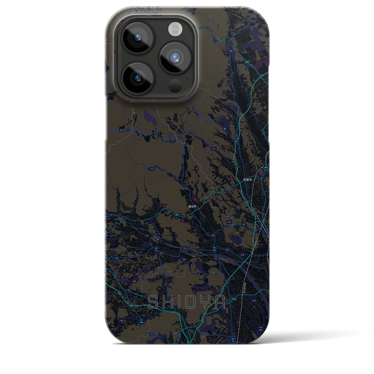 【塩谷（栃木県）】地図柄iPhoneケース（バックカバータイプ）