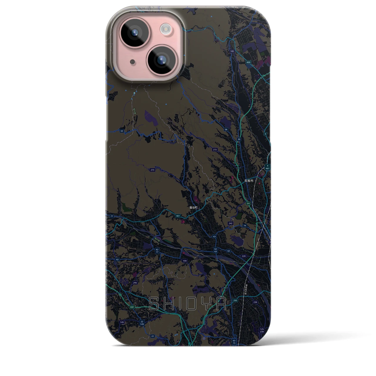 【塩谷（栃木県）】地図柄iPhoneケース（バックカバータイプ）
