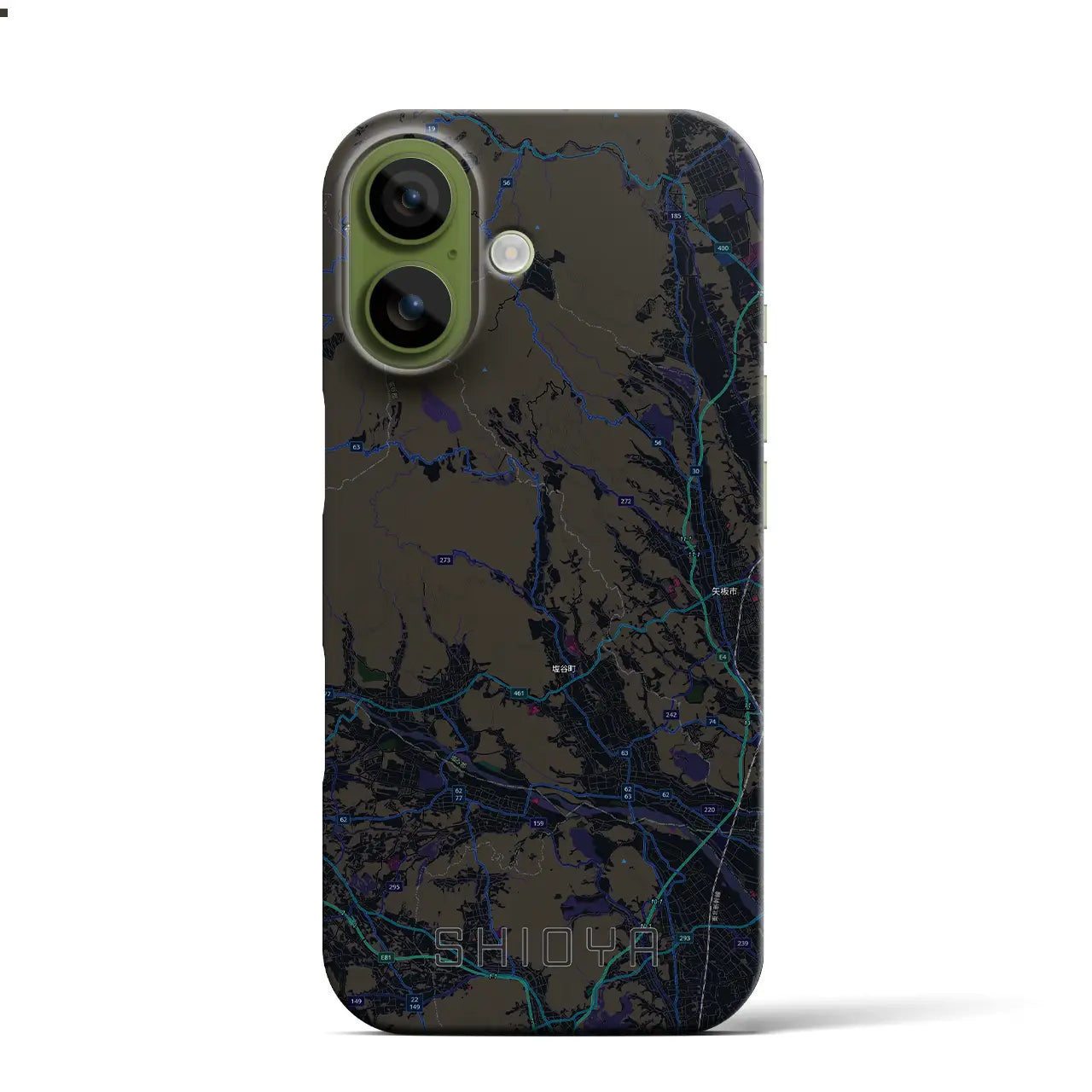 【塩谷（栃木県）】地図柄iPhoneケース（バックカバータイプ）