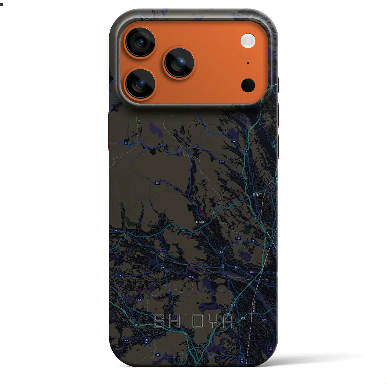 【塩谷（栃木県）】地図柄iPhoneケース（バックカバータイプ）